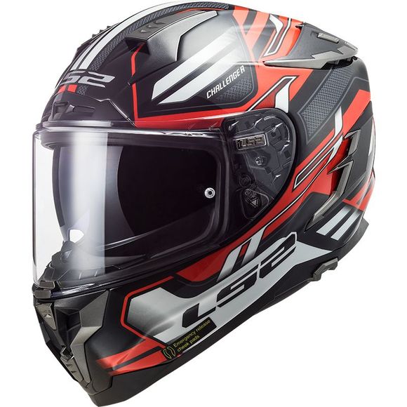 LS2 FF327 CHALLENGER Full Face Helmet - SPIN - Black / RedRef: LS0682