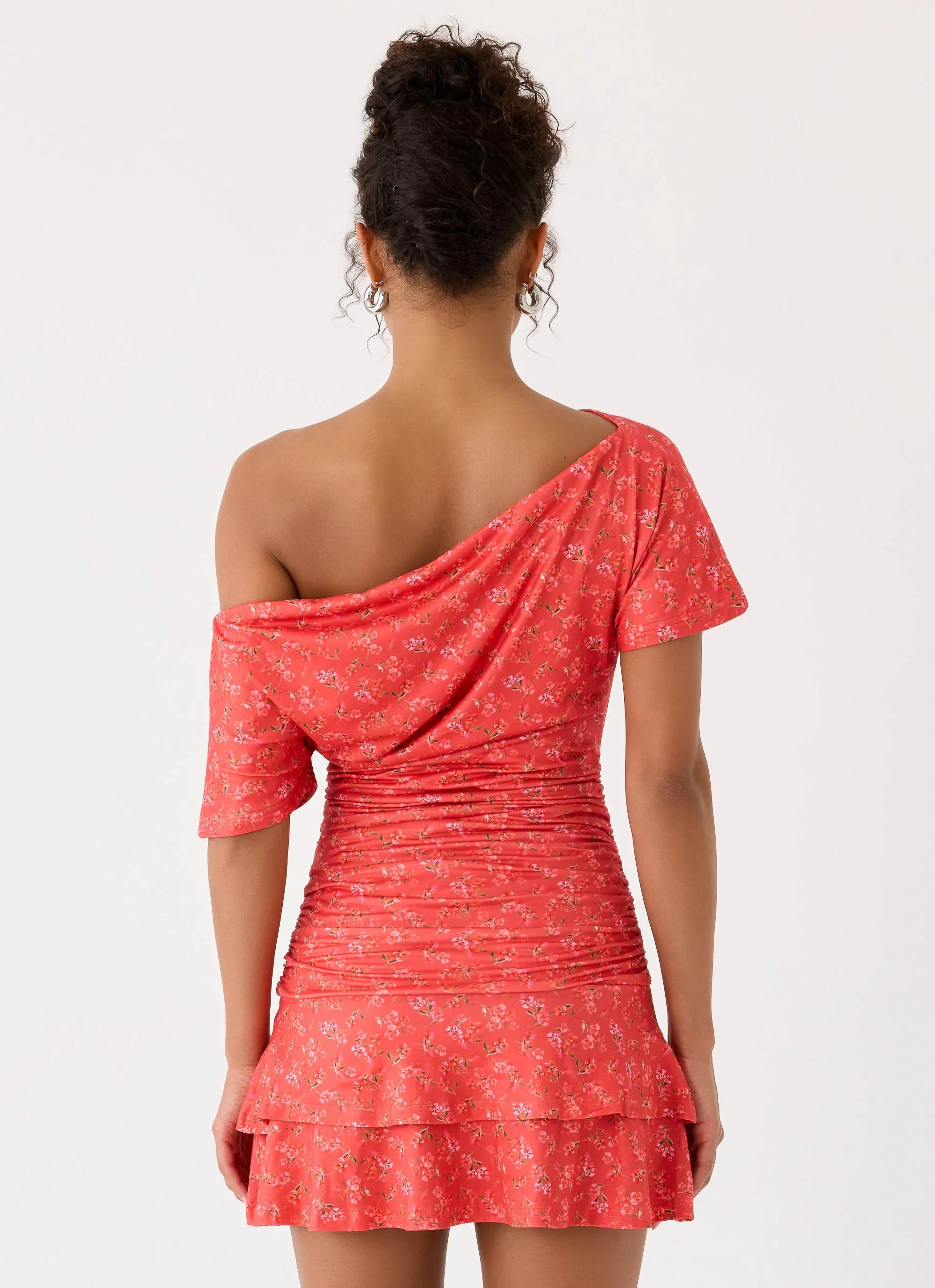 Antonie Mini Dress - Magenta Red Rose