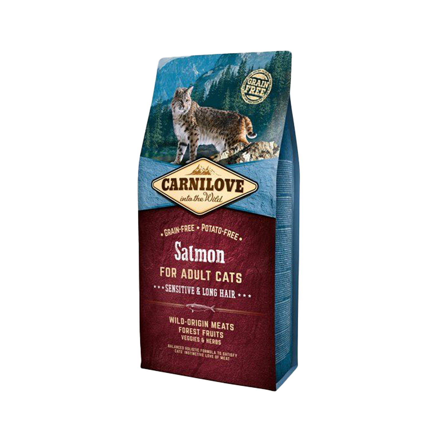 Carnilove Sensitive & Long Hair Cat Food - Salmon - 6 kg