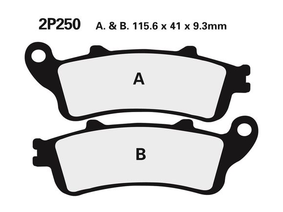 Nissin semi-metallic road brake pads - 2P-250NSRef: NI00046A / 1036692