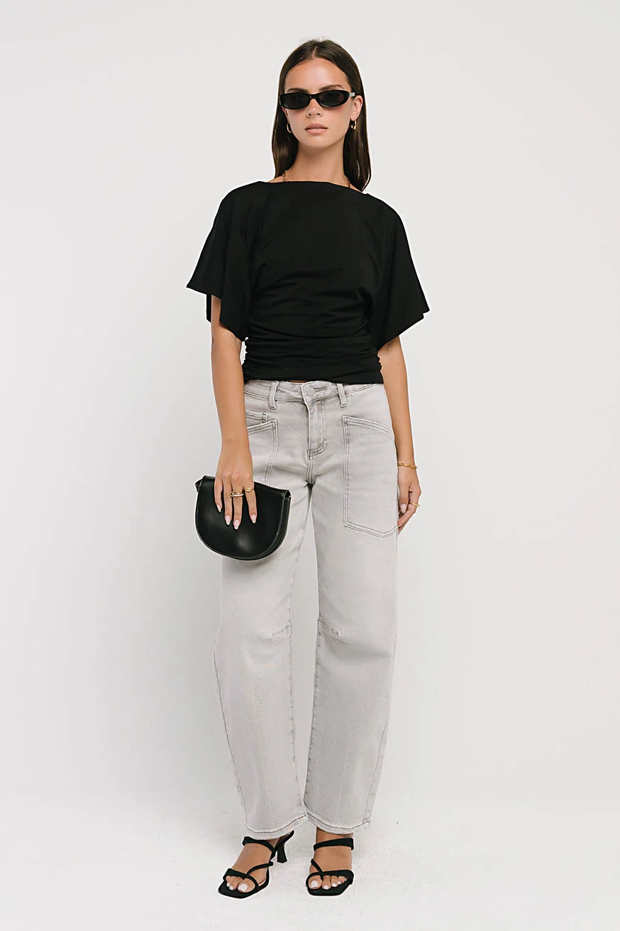 Jaida Ruched Top in Black