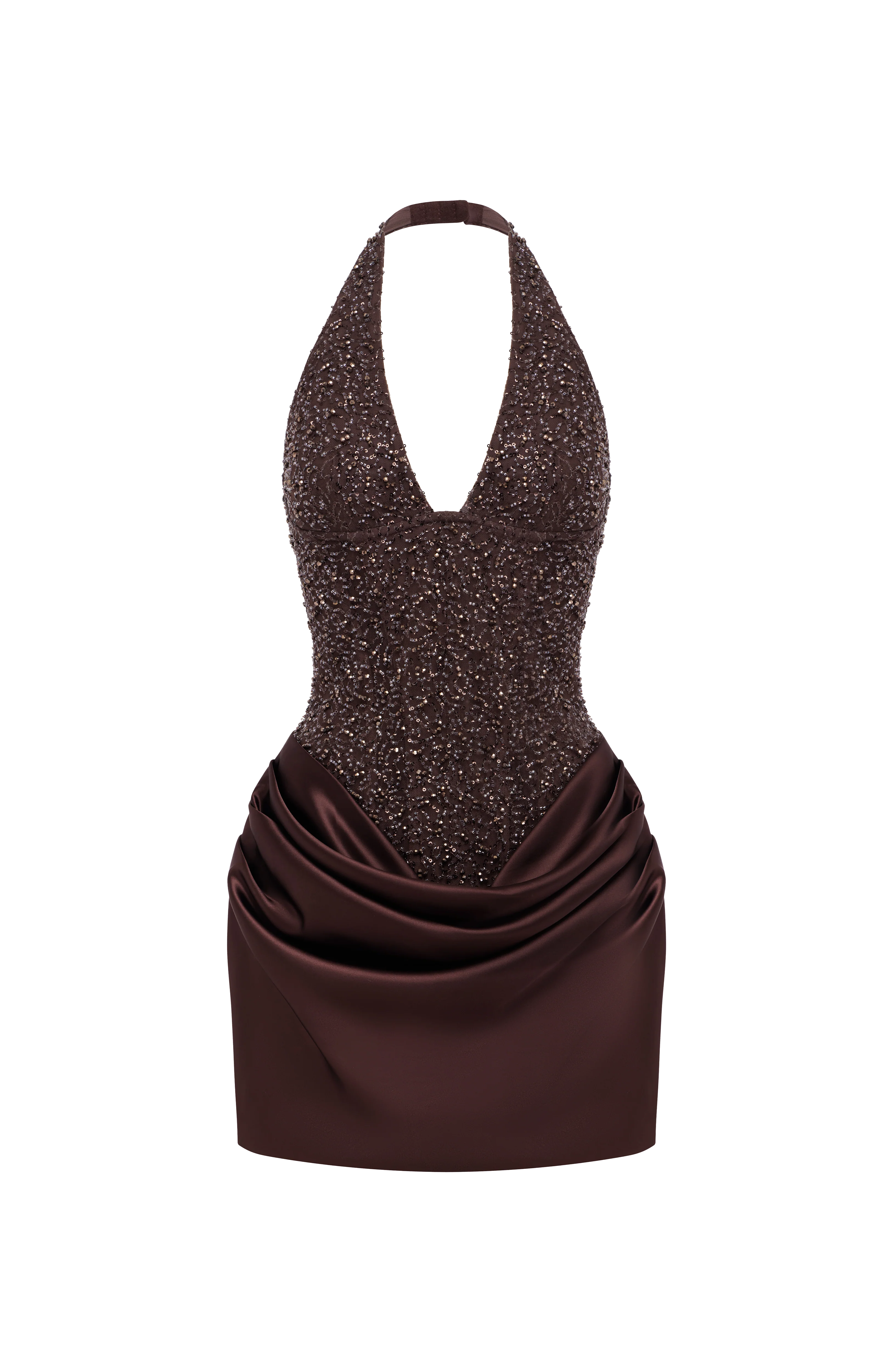 Adessa Mini Dress - Plum Brown