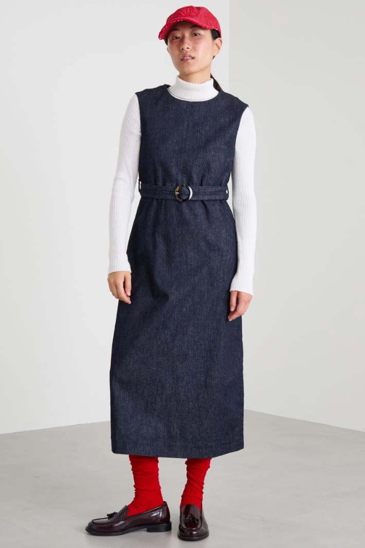 Denim pencil dress - BLUE