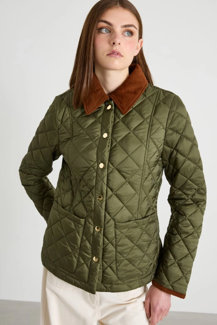 Quilted padded shirt - KHAKI GREEN