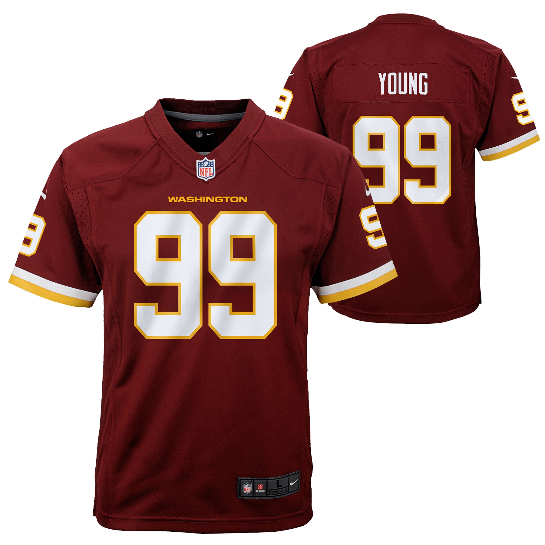 Chase Young #99 Washington Football Team Nike Game NFL Jersey Red (YOUTH)