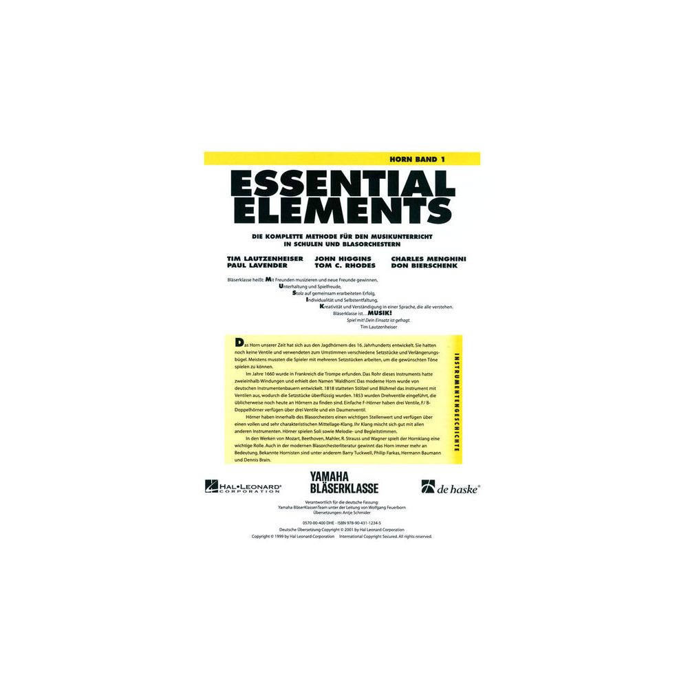 De Haske Essential Elements Horn 1 – Thomann Ireland