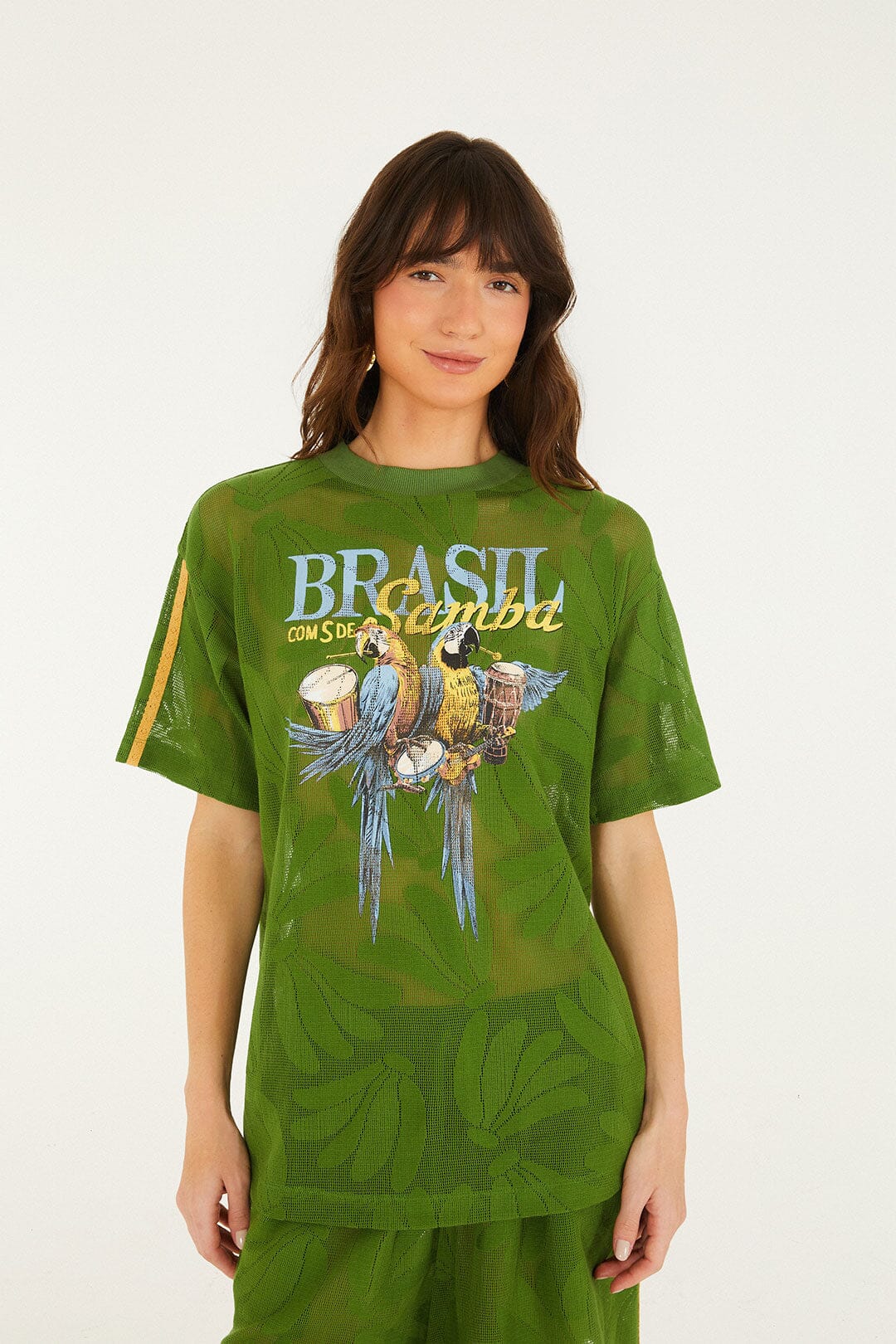Green Brasil Samba Lace T-Shirt