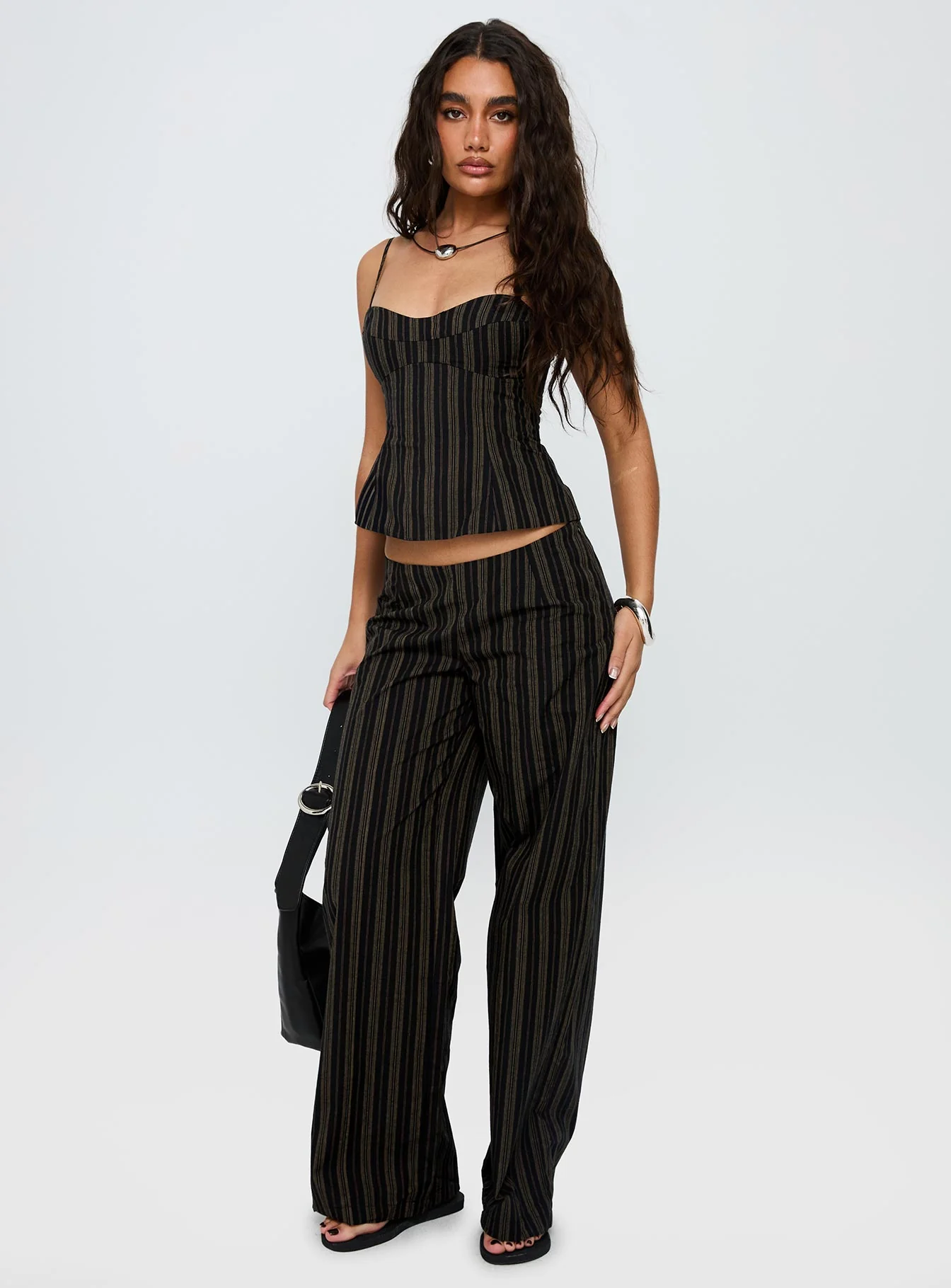 Kierstyn Corset Set Black Stripe Tall