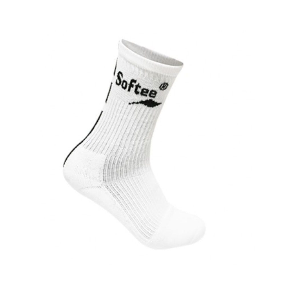 WHITE AND BLACK SOFTEE PREMIUM CREW SOCKS