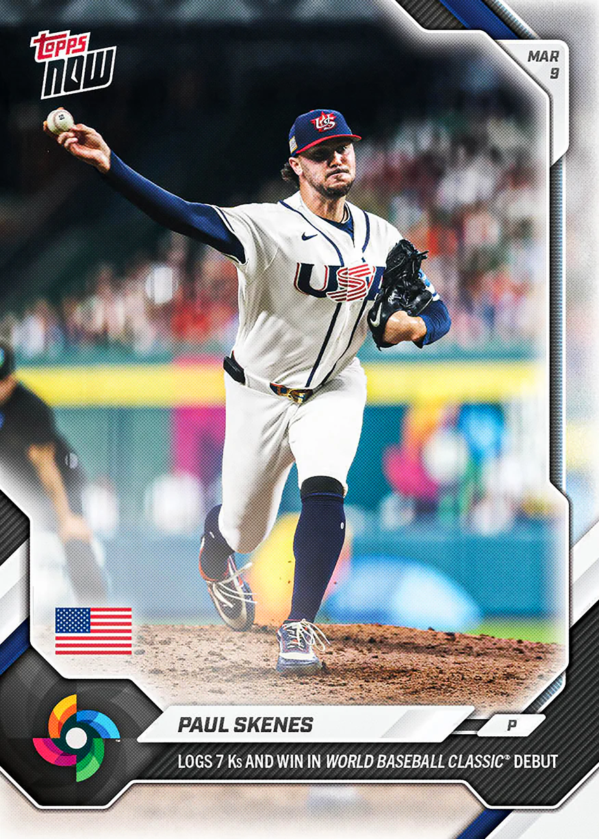 Paul Skenes - 2026 World Baseball Classic Topps NOW® - Card 20 - PR: 7570