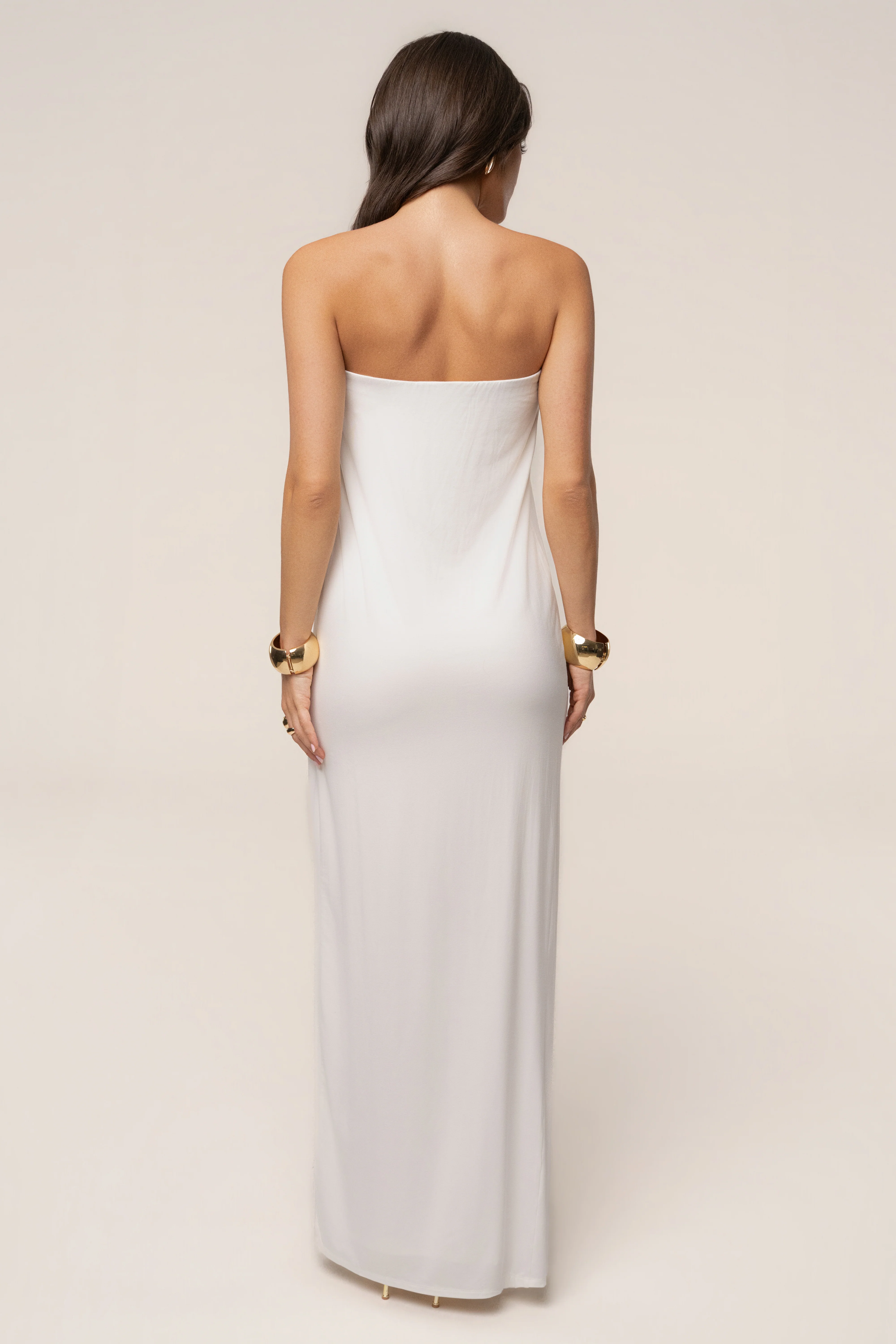 Ivory Heatwave Strapless Maxi Dress