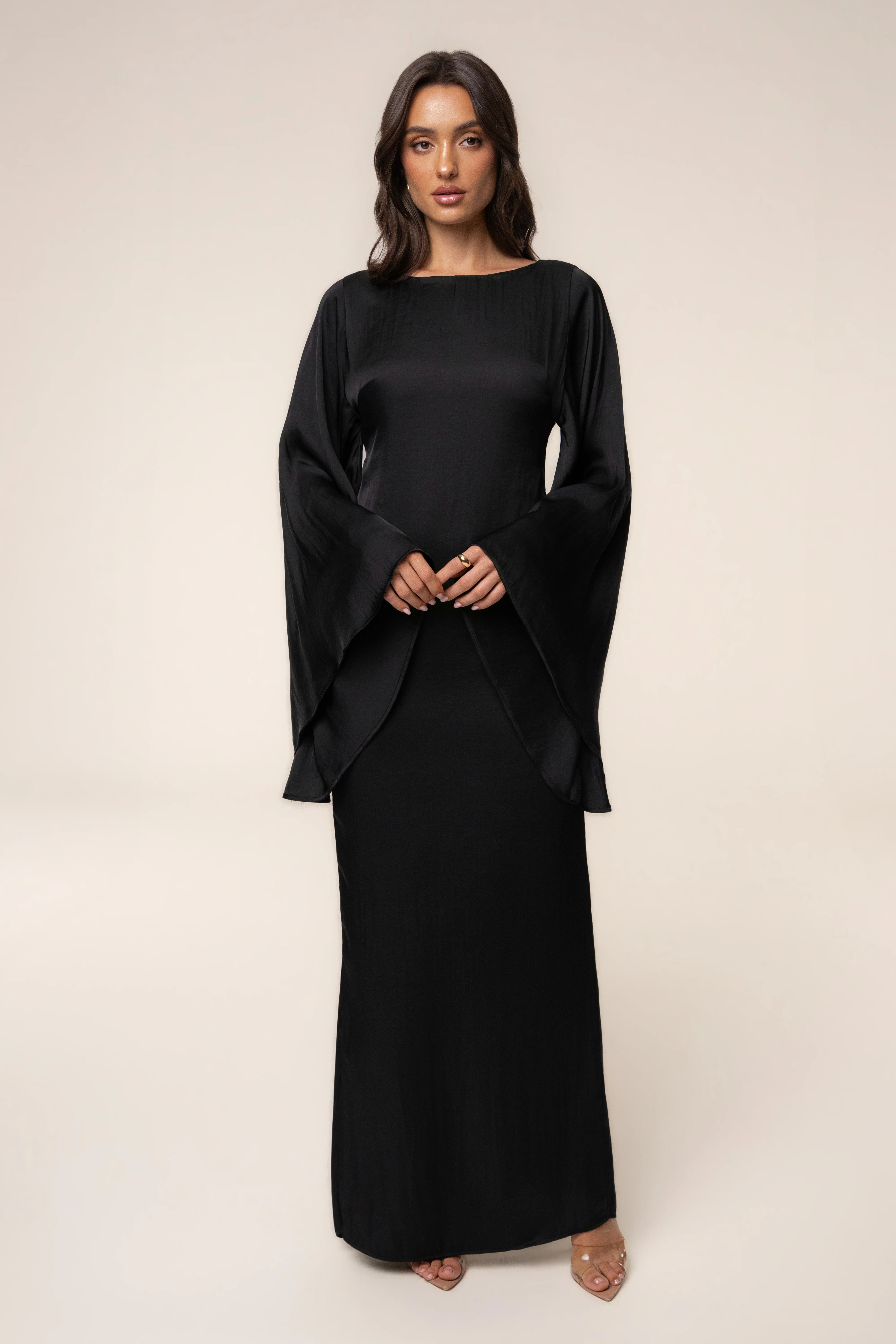 Black Soft Current Maxi Dress