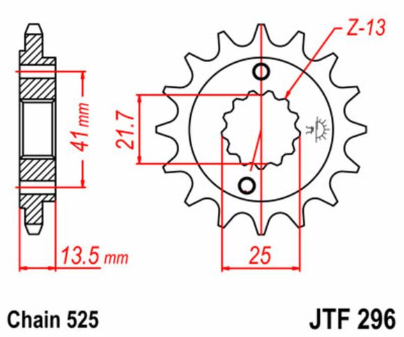 JT. Standard steel 296 - 525Ref: JTC01386A / 1077337001