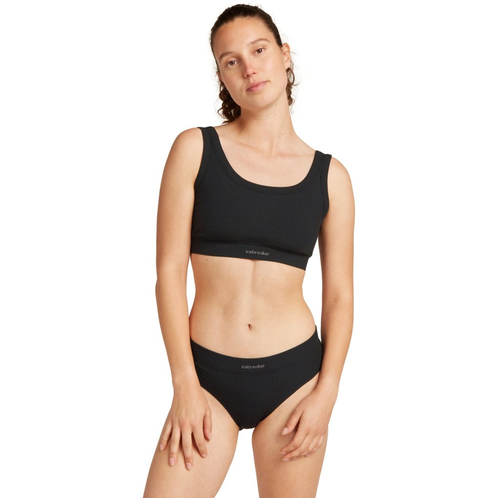Icebreaker Merino Rib Lotus Hipster Women - Black