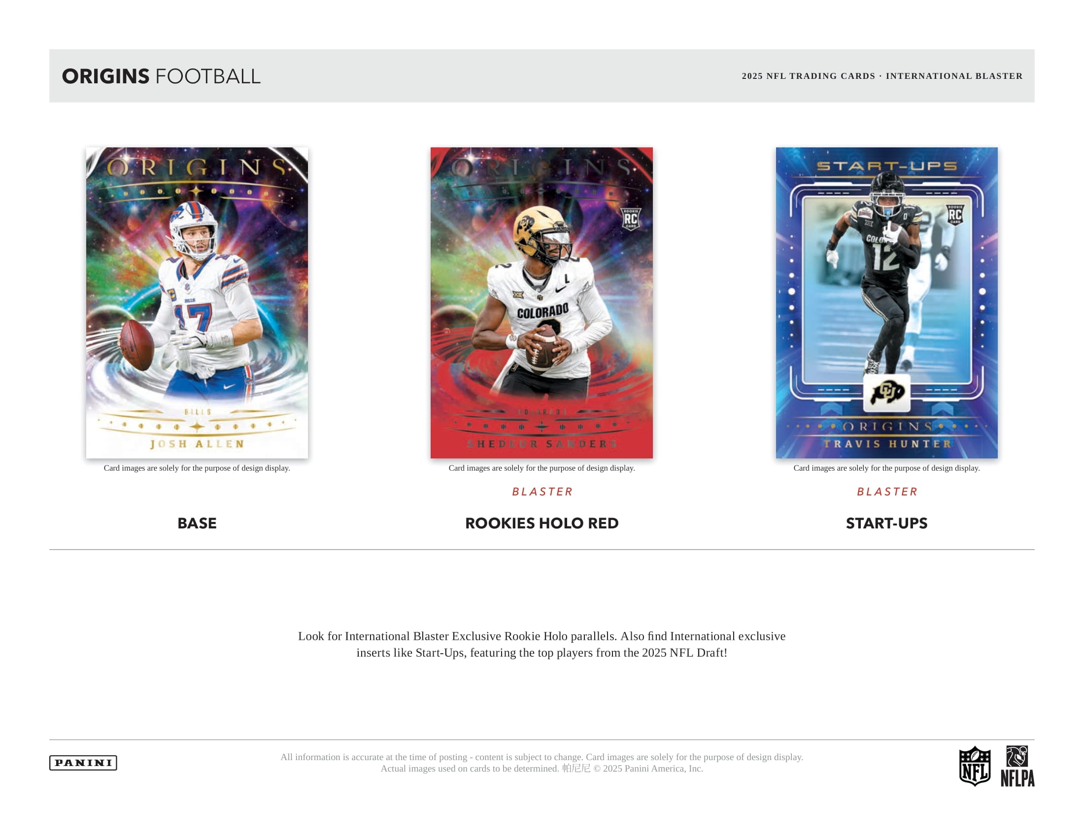 2025 Panini Origins Football NFL International Blaster Box