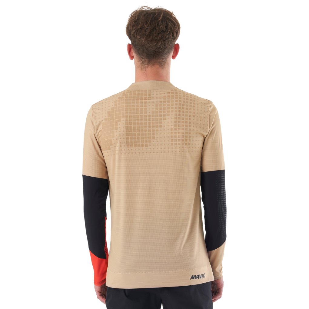 Mavic Deemax Enduro Pro Longsleeve Jersey Men - white pepper/spicy orange