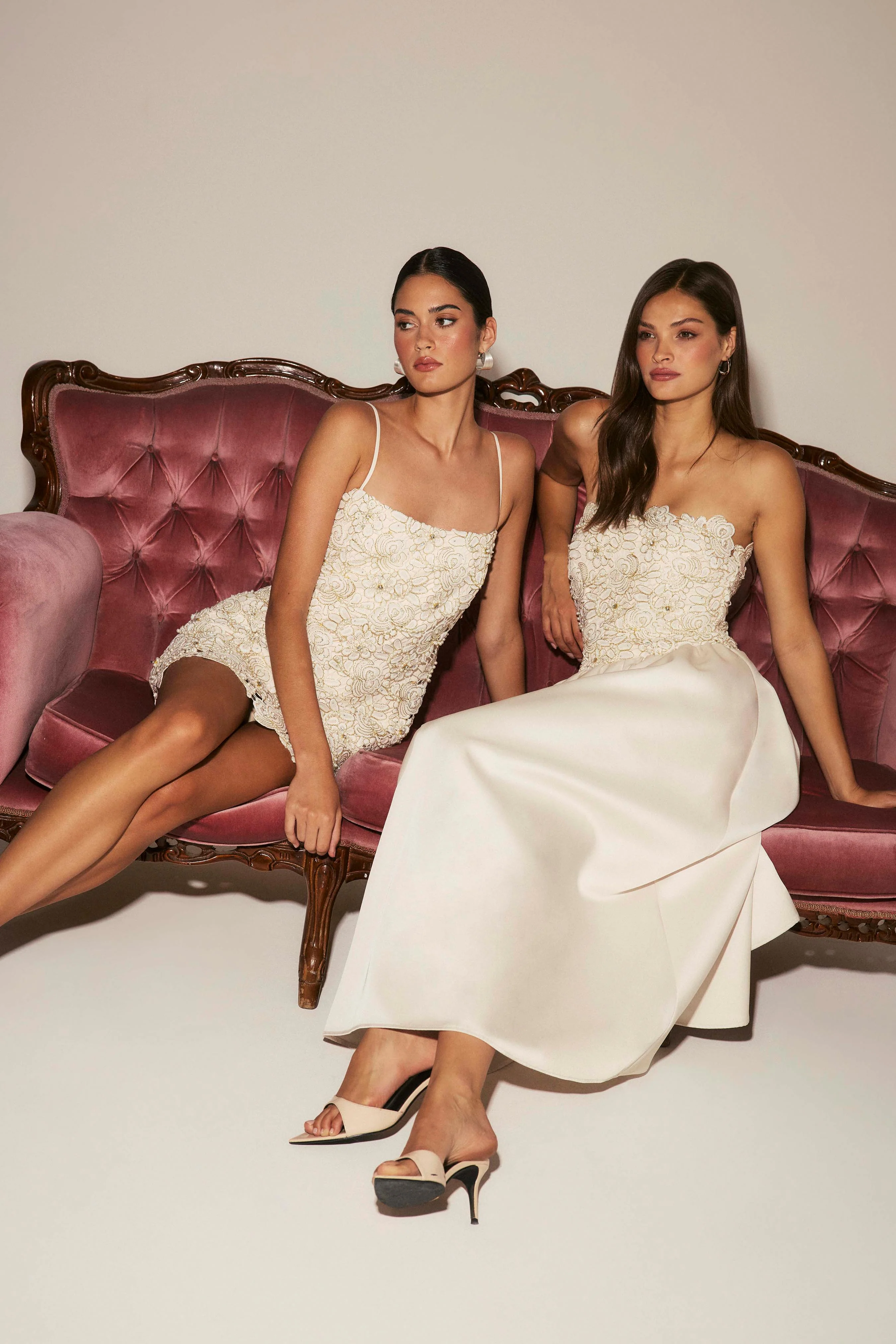 Blossia Embellished Gown in White