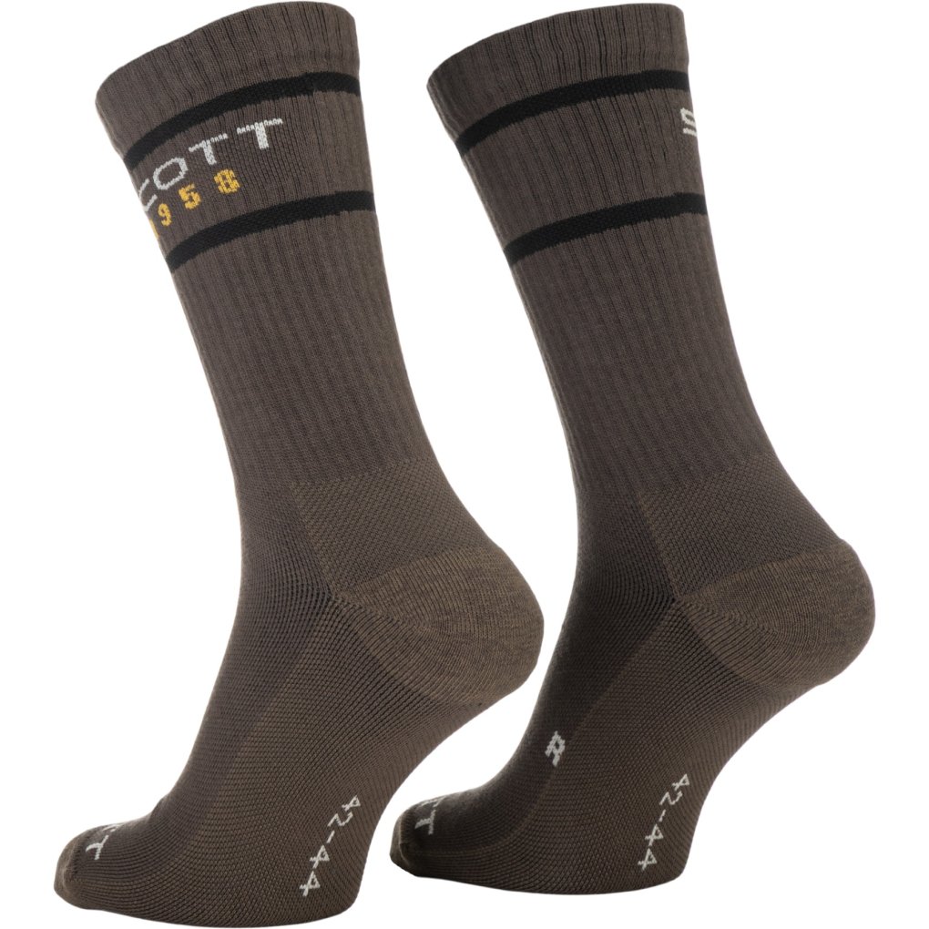 SCOTT Retro Casual Crew Socks - Pack of 3 - wood grey
