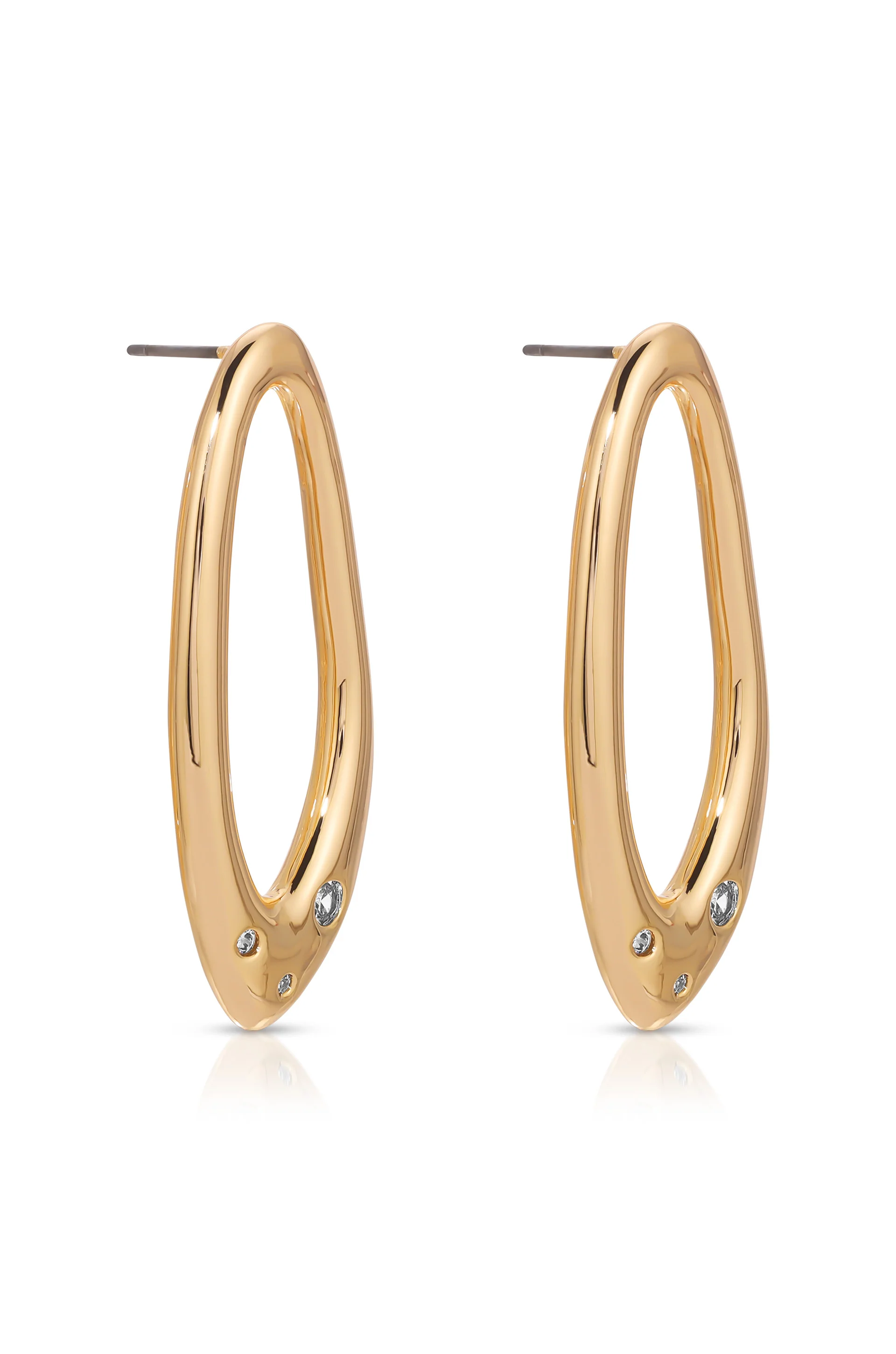 Molten Crystal Dotted Oval Earrings