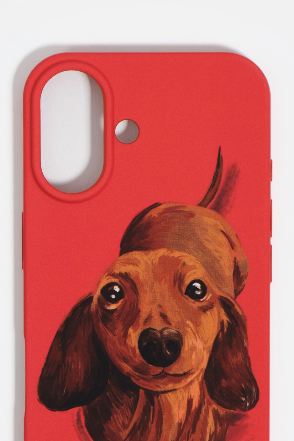 Red dachshund iPhone 16 rigid case