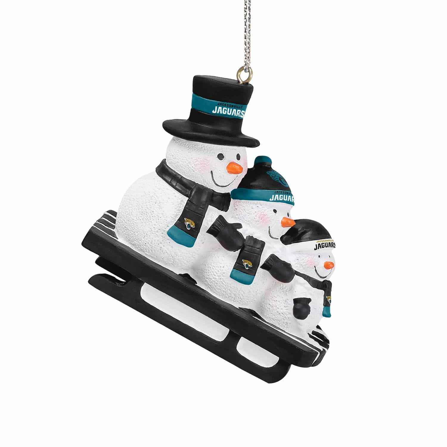 Jacksonville Jaguars NFL Sledding Snowmen Christmas Ornament