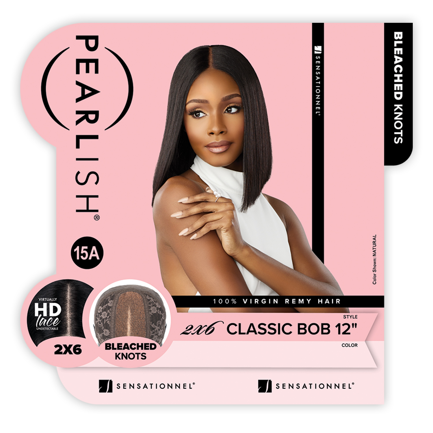 Sensationnel Virgin Remy Human Hair HD Lace Wig Pearlish 2X6 Classic Bob 12