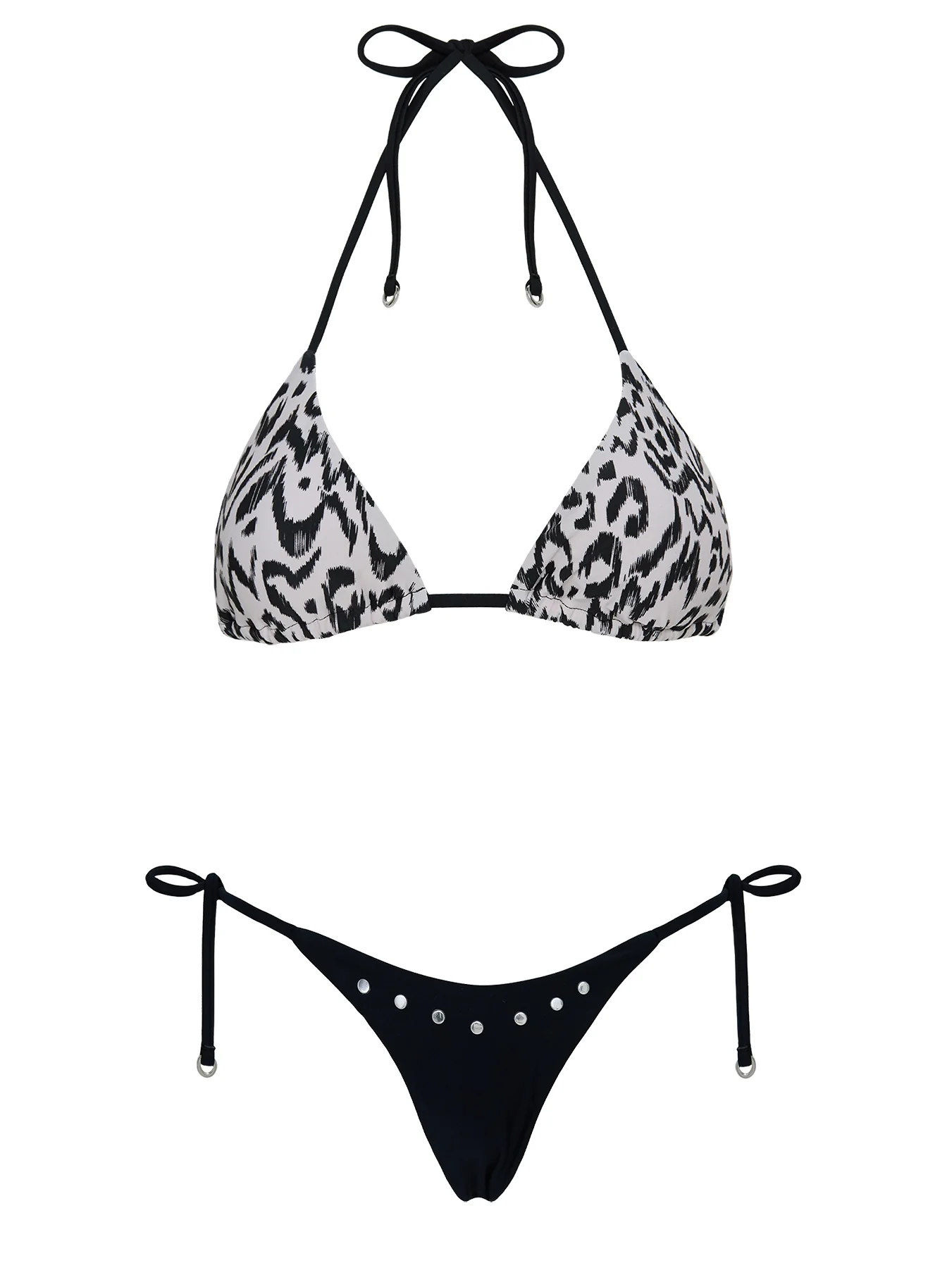 Suprezza Studded Tie Side Bikini Bottoms Black