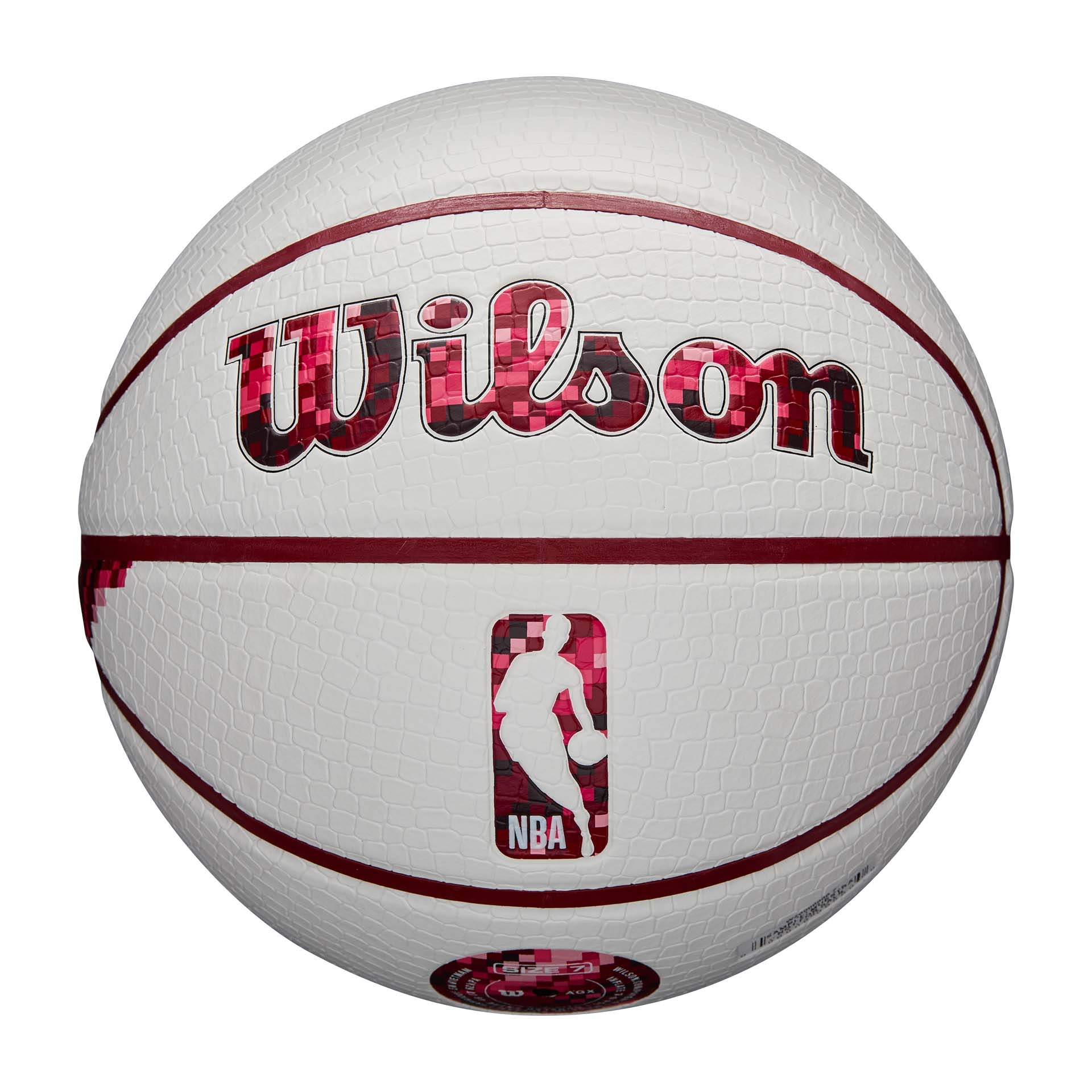 Miami Heat Pixel NBA Basketball White (Size 7)