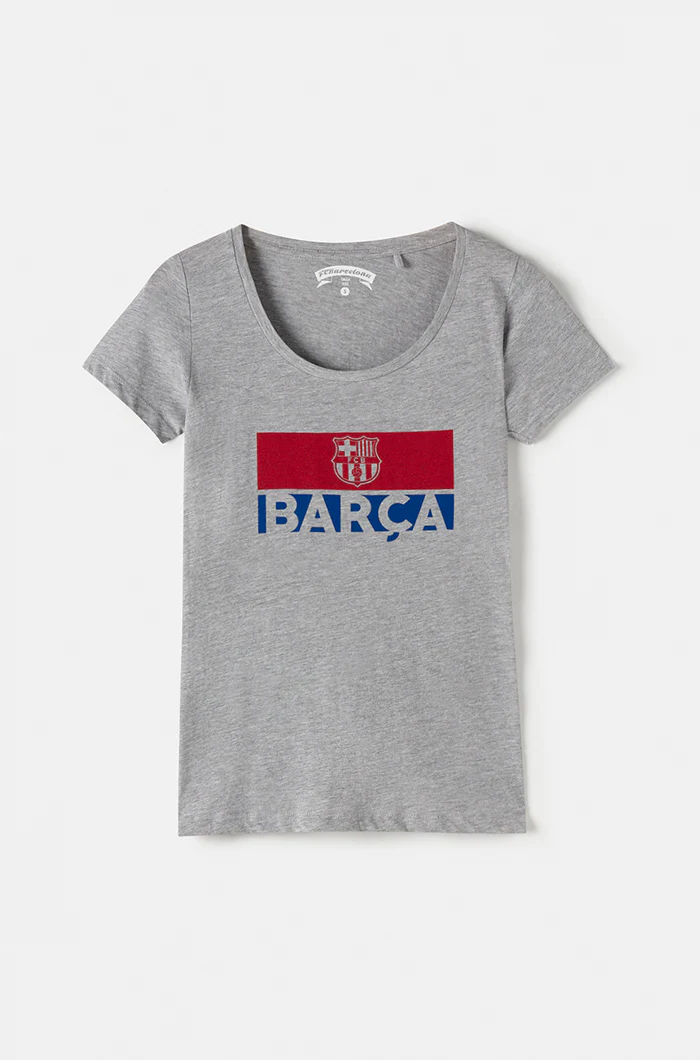 FC Barcelona shirt with team crest and logo – Mottled grey