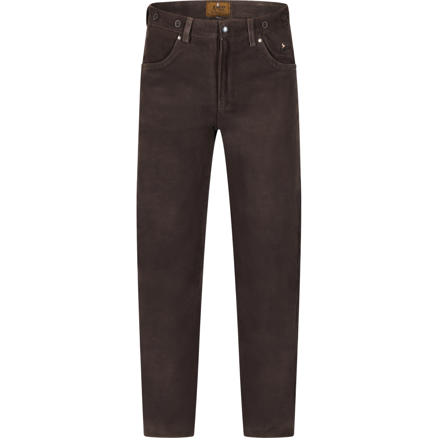 il Lago Prestige Nubuck Leather Trousers Men (Brown)