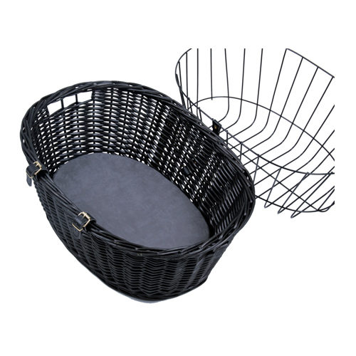 Trixie Bicycle Basket with Wire Mesh Cover - Natural