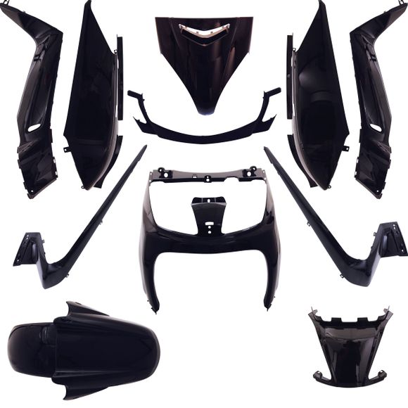 P2r gloss black fairing kit (11 pieces) maxi-scooter - blackRef: 148427