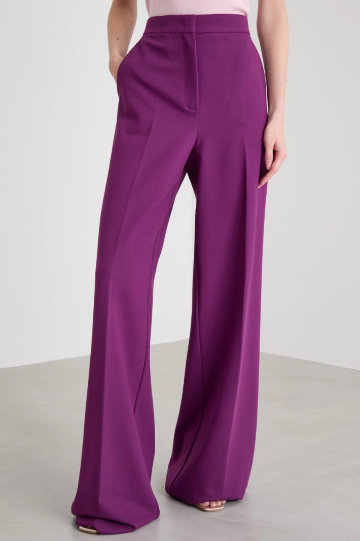 Jersey palazzo trousers - VIOLET