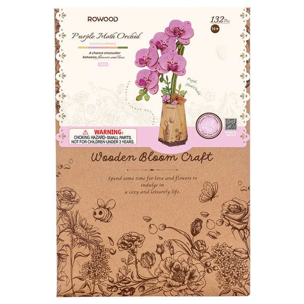 Purple Moth Orchid DIY Wooden Flower Robotime ROETW091