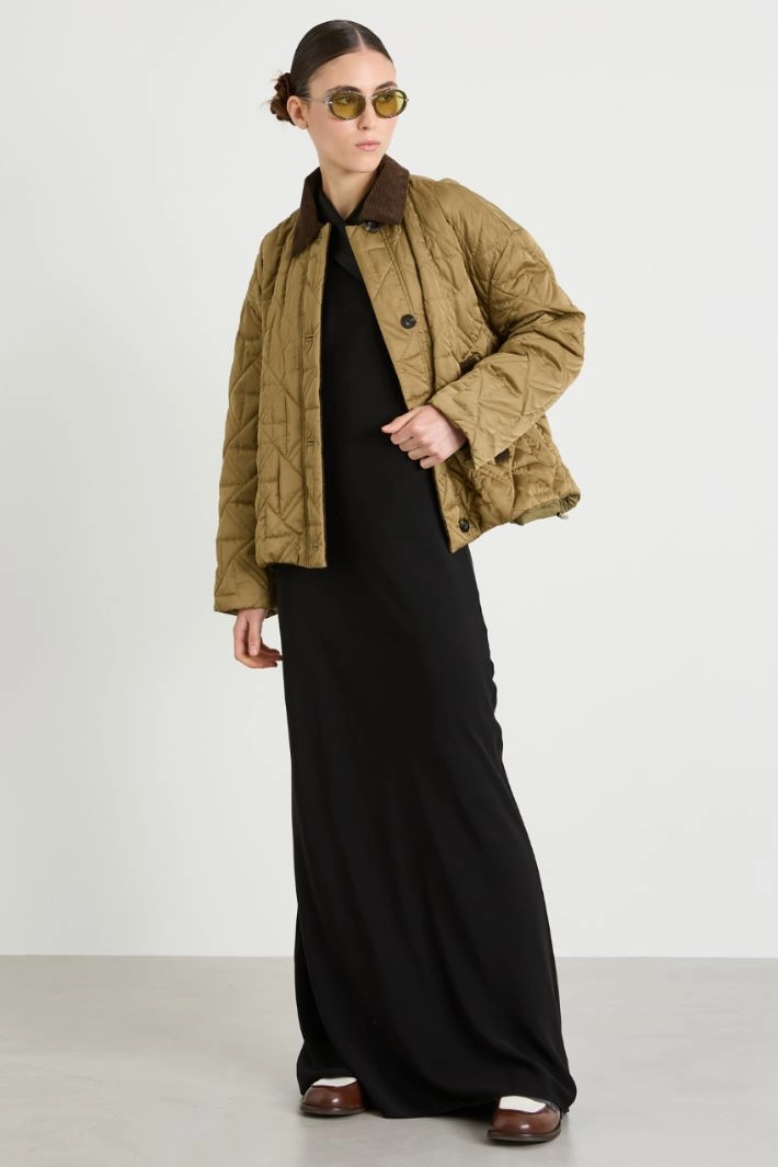 Crossover neckline dress - BLACK