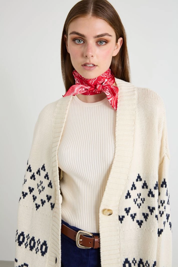 Silk twill scarf - RED