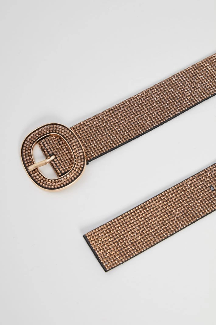 Belt with micro rhinestones - GOLD