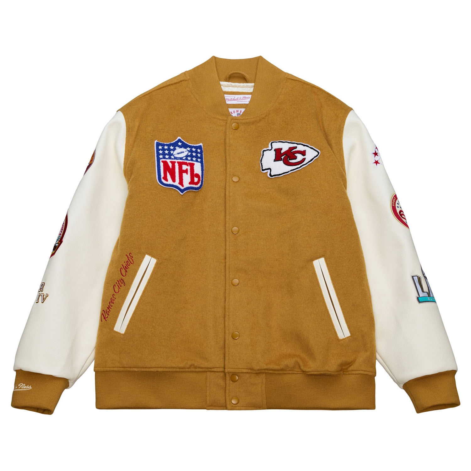 Kansas City Chiefs Dusted Varsity NFL Jacket Brown/Cream
