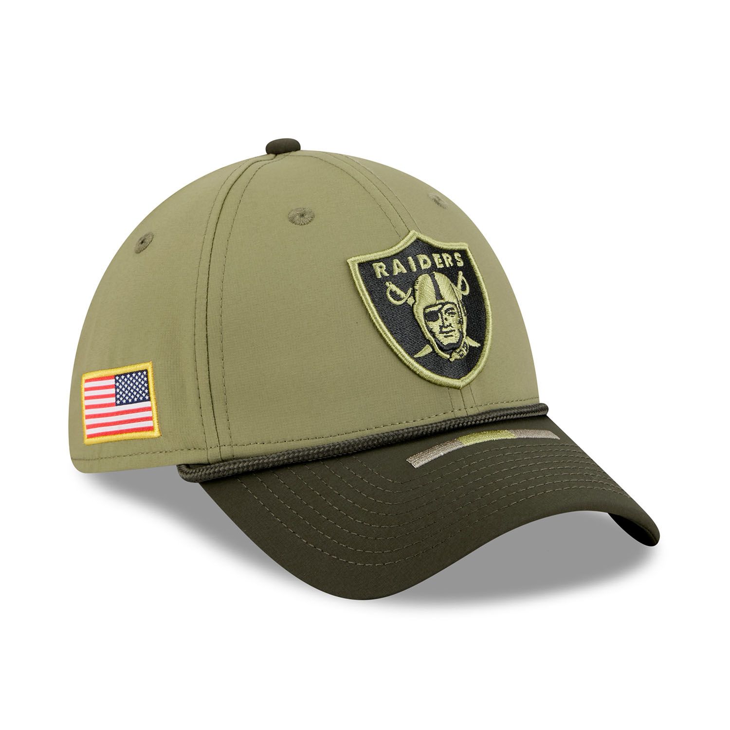 Las Vegas Raiders 2025 NFL Salute to Service 39THIRTY Flex Cap Olive