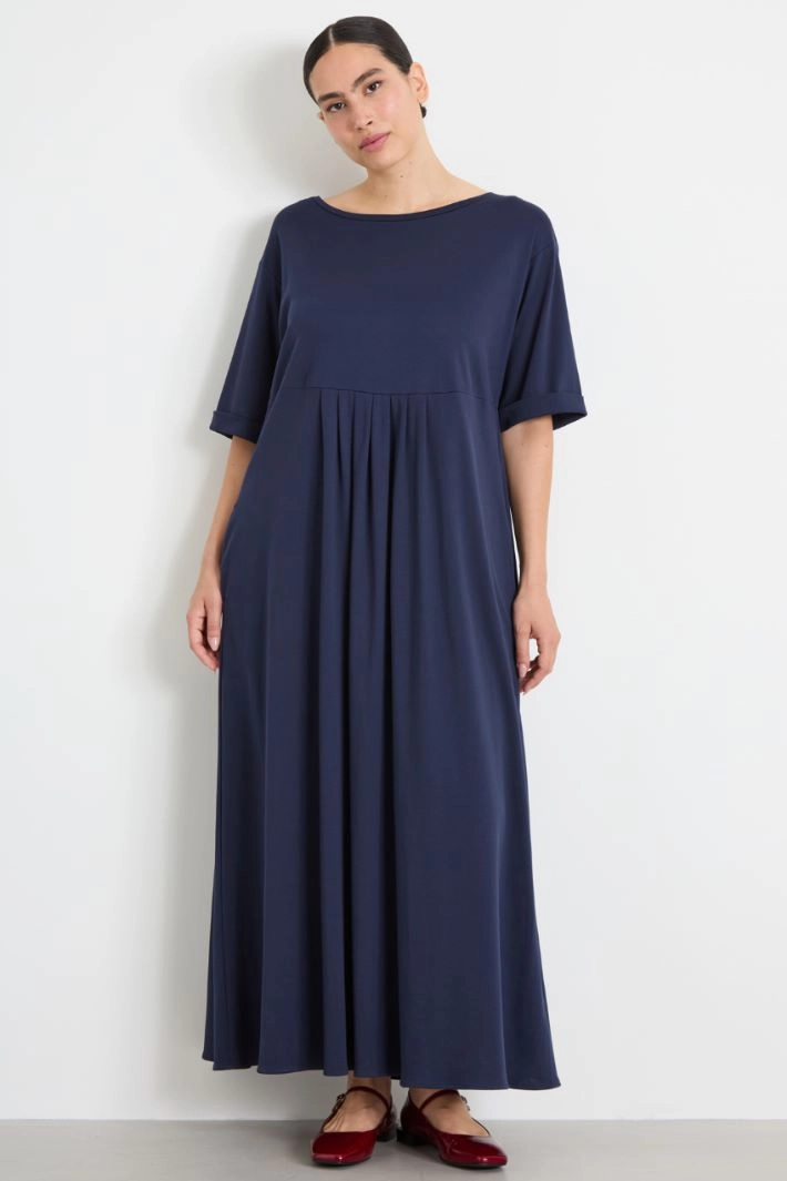Long jersey dress - NIGHT BLUE