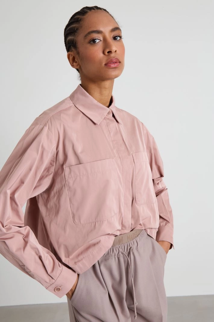 Boxy fit taffeta jacket - POWDER PINK