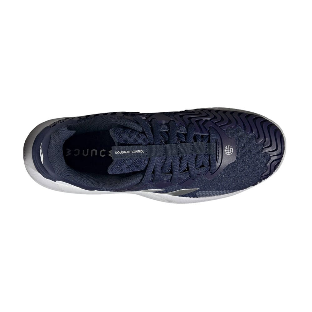 NAVY BLUE AND WHITE ADIDAS SOLEMATCH CONTROL HQ8440