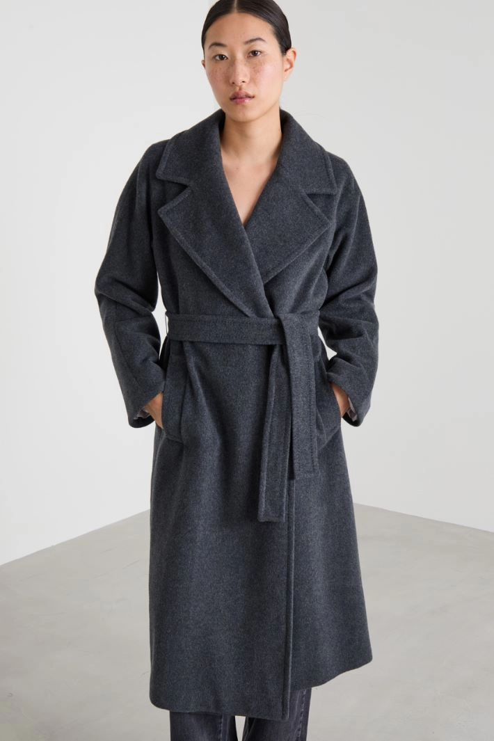 Belted coat - DARK GREY