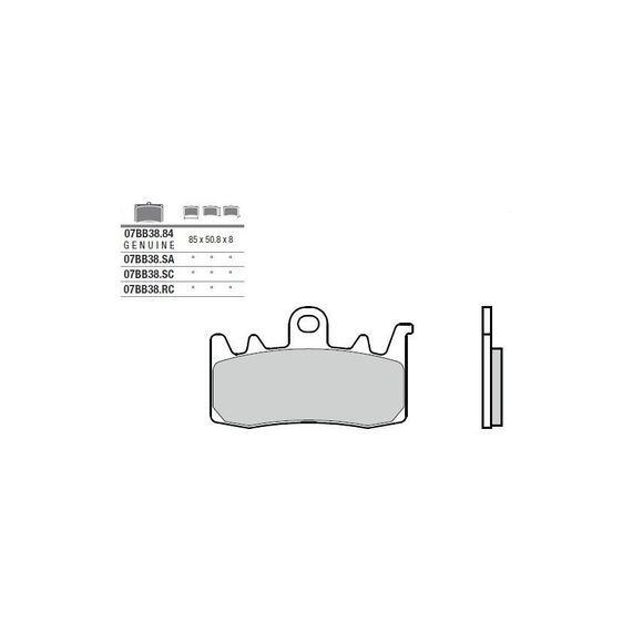 Plaquettes de freins Brembo modéle LA Sinter Métal Fritté Avant/Arrière (selon modèle)Ref : 07BB38LA