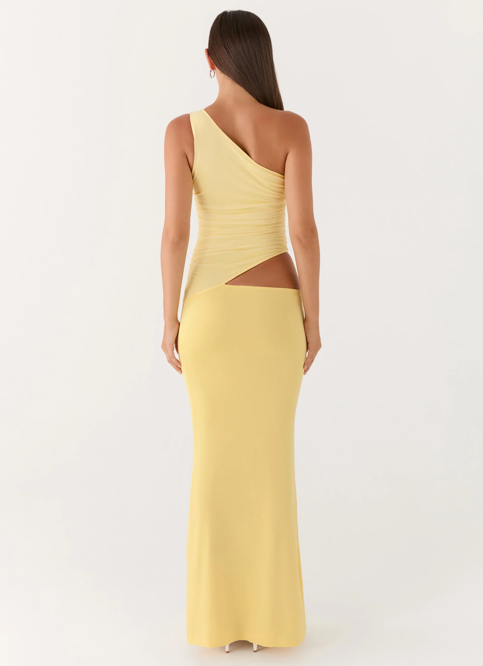 Seranella One Shoulder Maxi Dress - Lemon