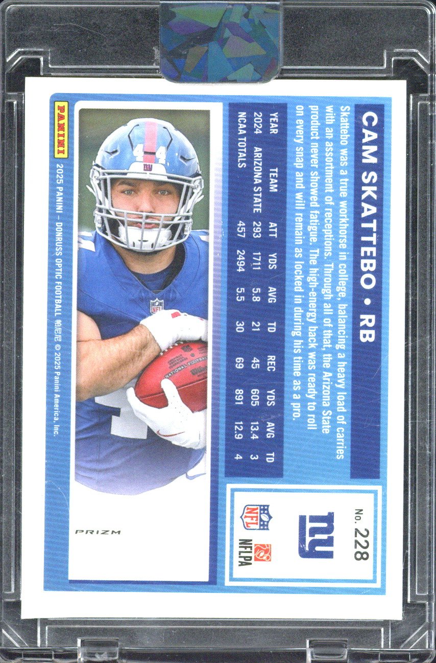 2025 Panini Donruss Optic Football Cam Skattebo Red Rated Rookie #228