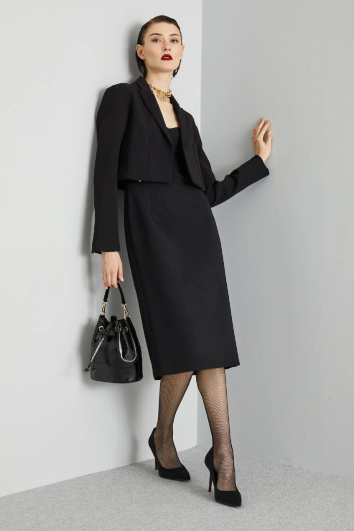 Heavy cady jacket - BLACK