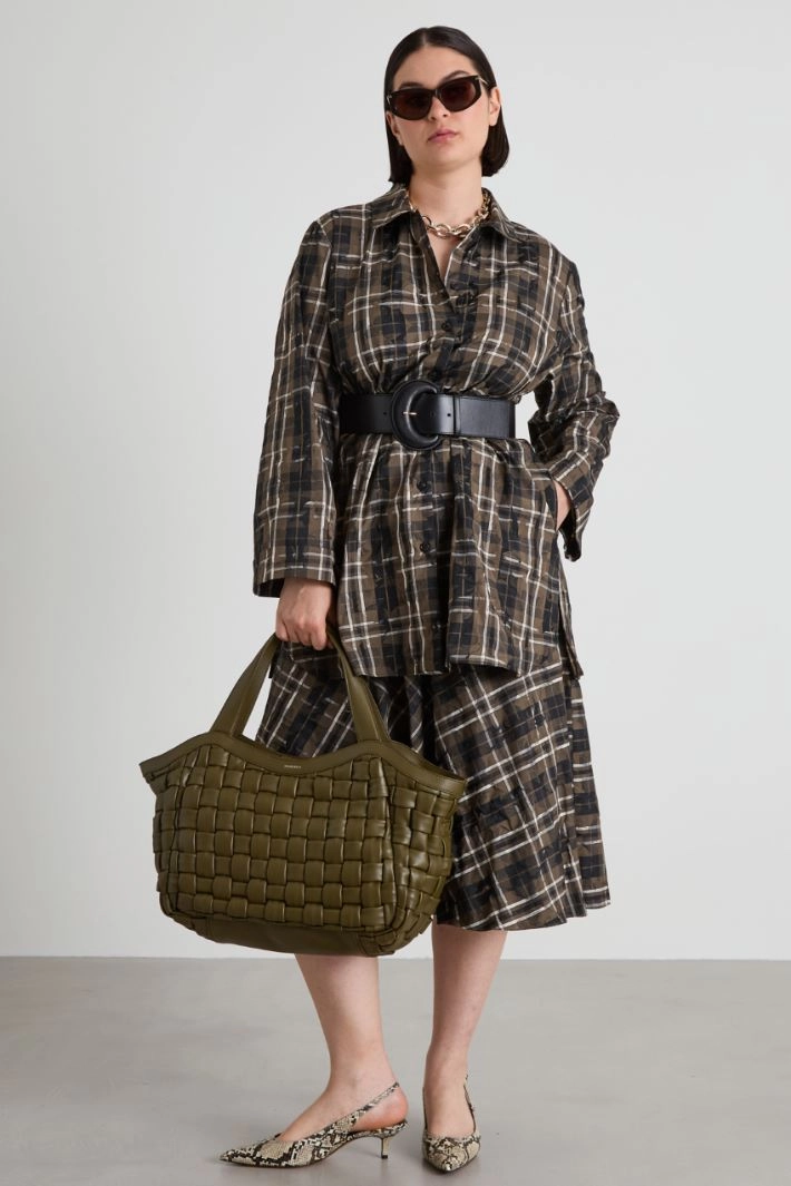 Jacquard taffeta shirt - MILITARY GREEN