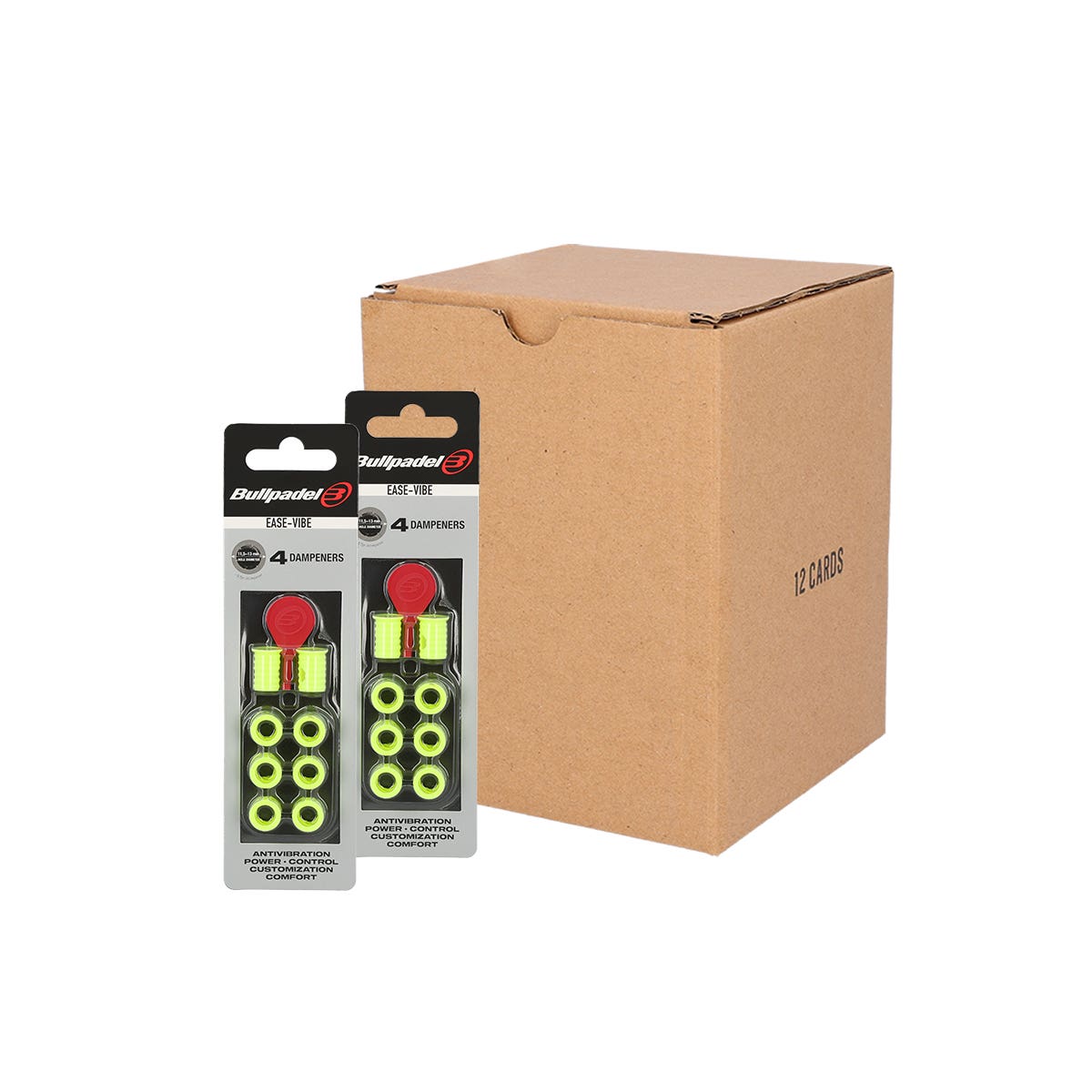 BOX 12 UNITS - BLISTER (4 UNITS) VIBRATION DAMPENER BULLPADE EASE VIBE BULLPADEL YELLOW