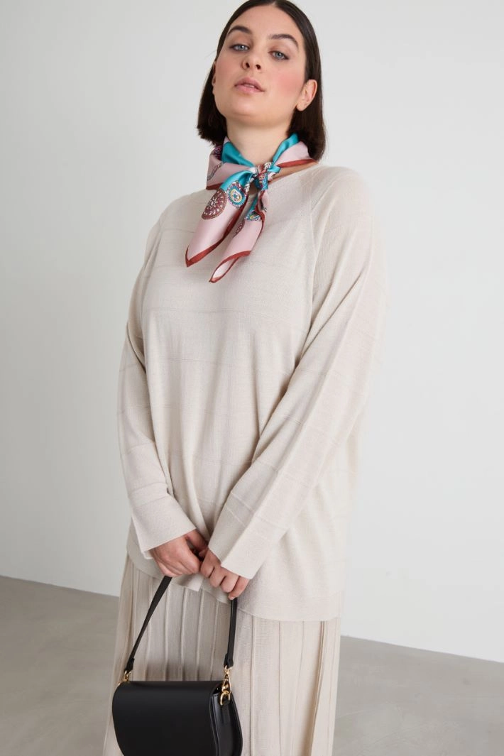 Wool blend sweater - CREAM
